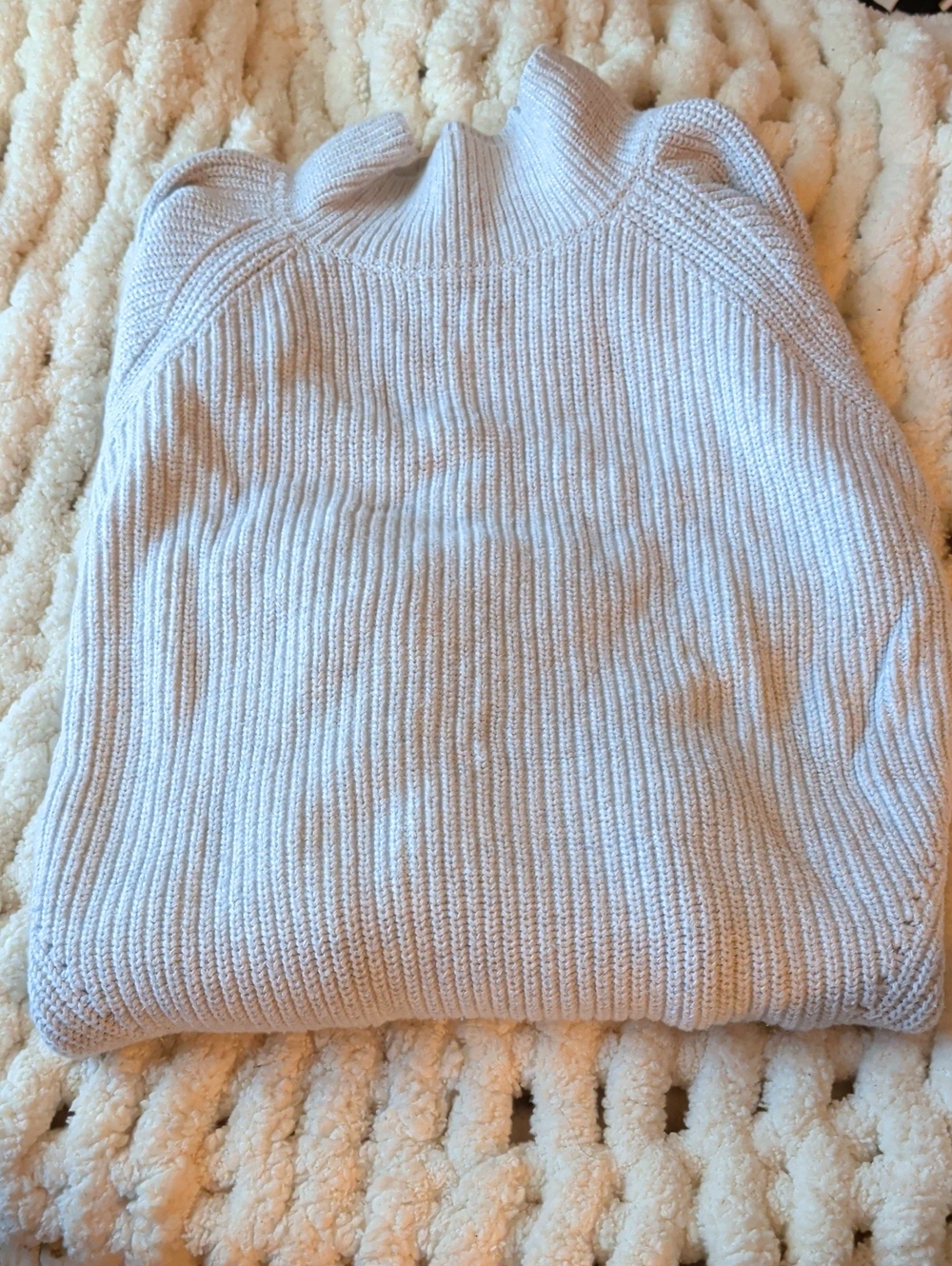 GAP Silver Ribbed Cowl Neck Sweater